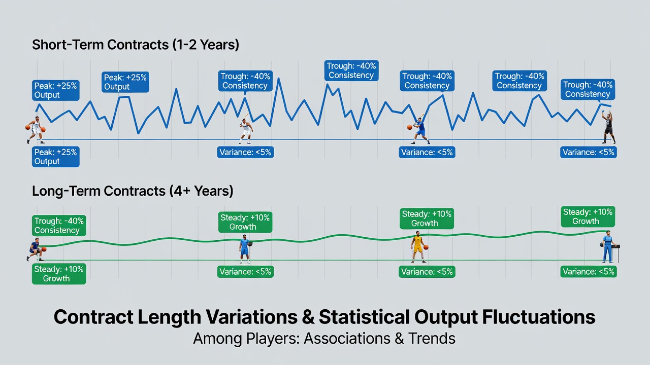 Statistical dashboards tracking player performance metrics across contract cycles in team sports leagues