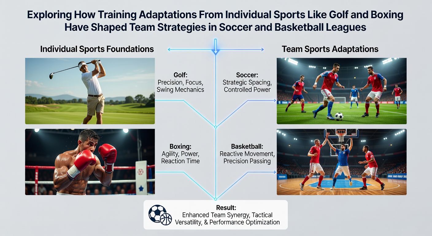 Athletes practicing precision drills adapted from golf for soccer set pieces and basketball shooting mechanics