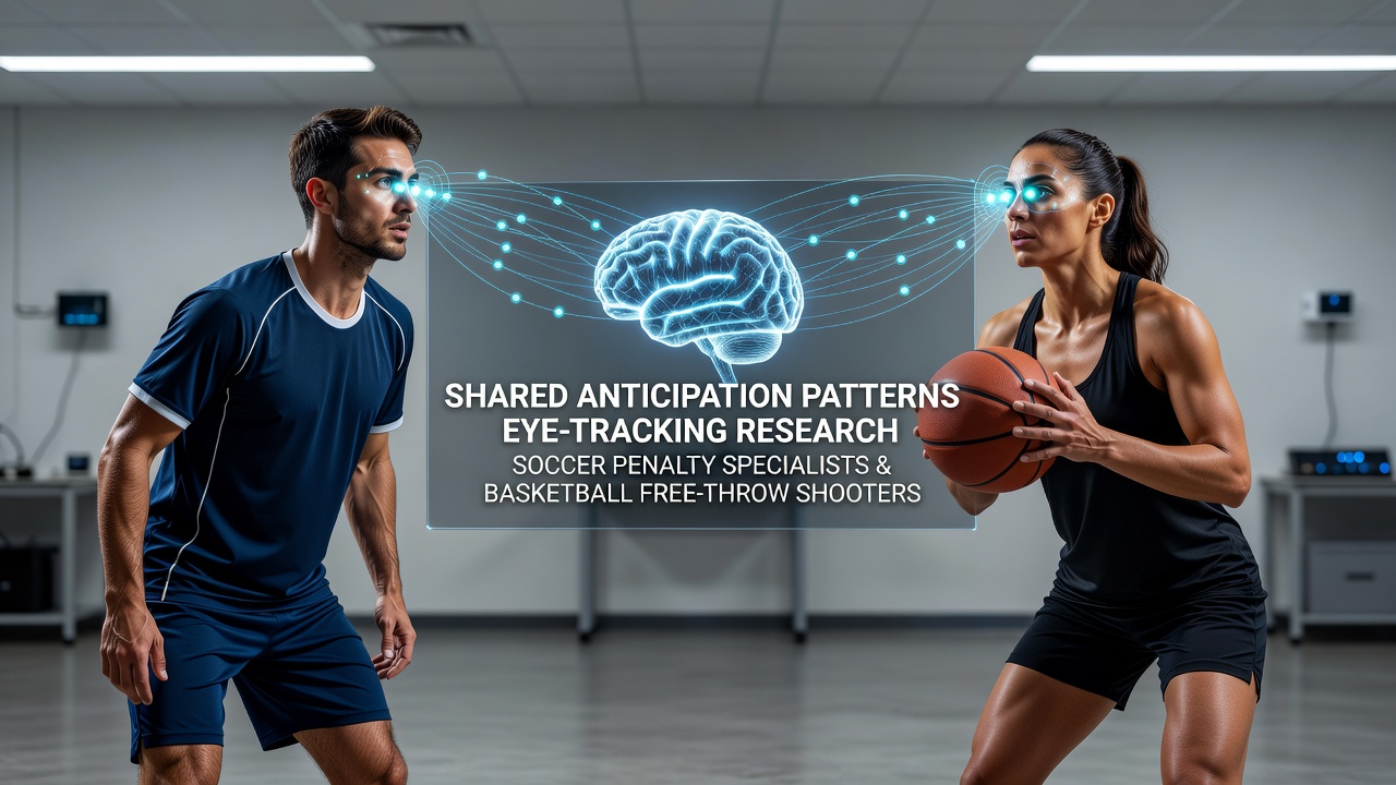 Athletes wearing eye-tracking glasses during high-stakes penalty and free-throw simulations