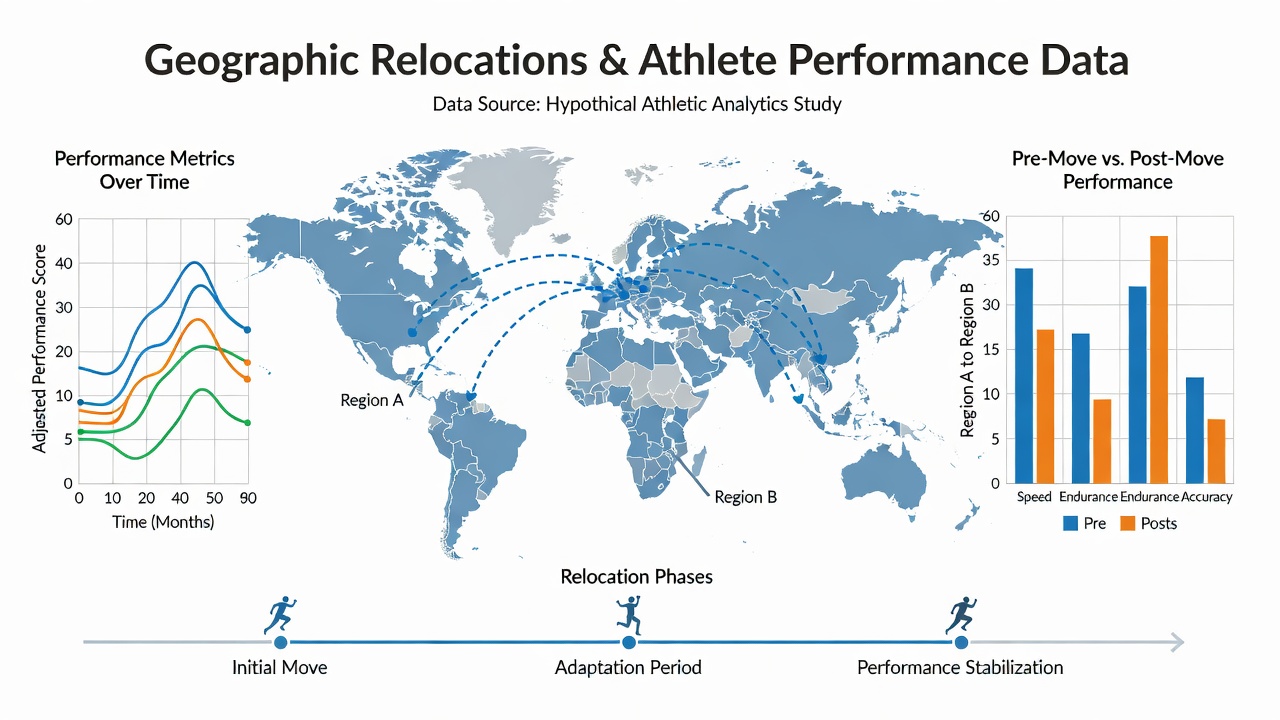Olympic athletes training in varied climates with relocation performance charts
