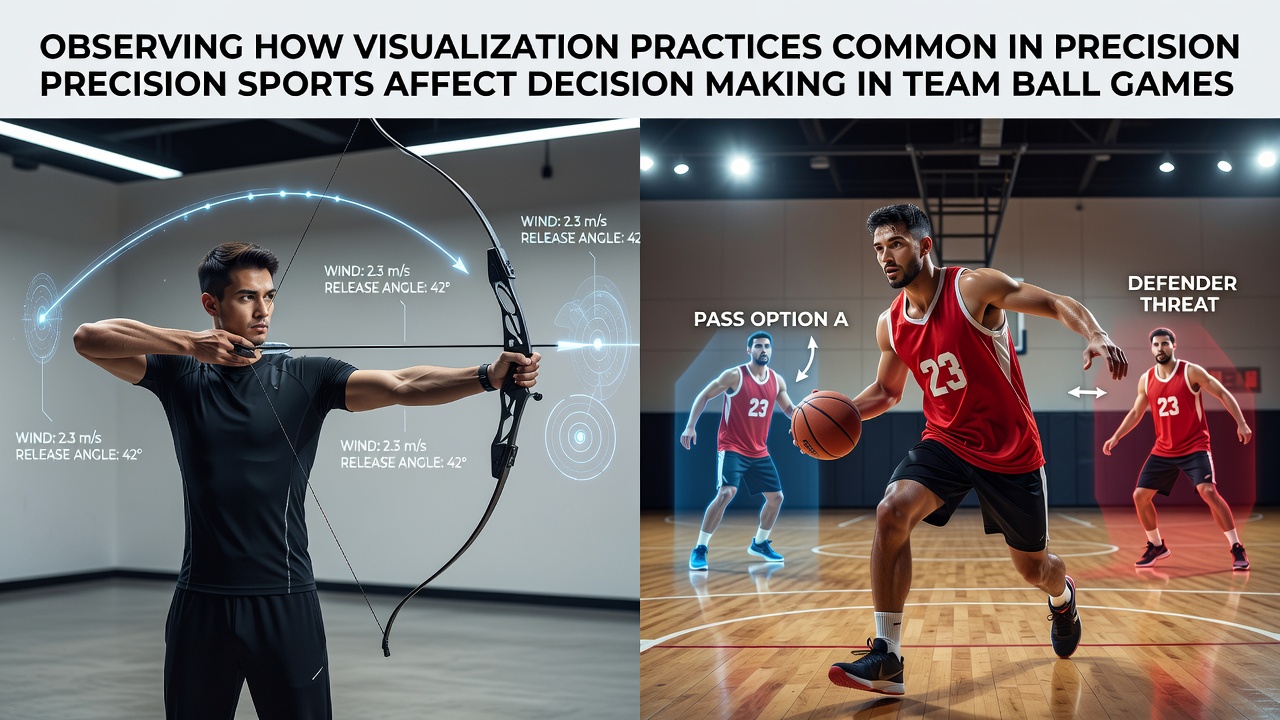 Athletes practicing visualization techniques in precision sports settings
