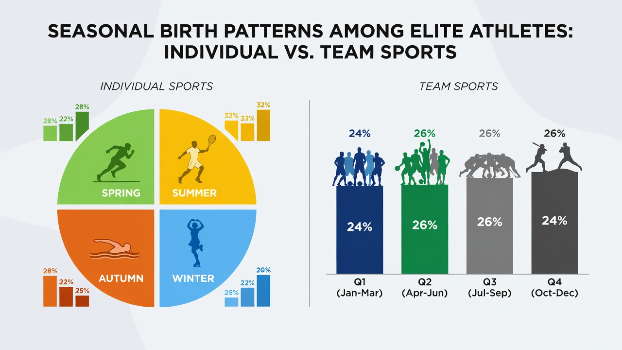 Elite athletes training in seasonal conditions highlighting birth date distributions across sports