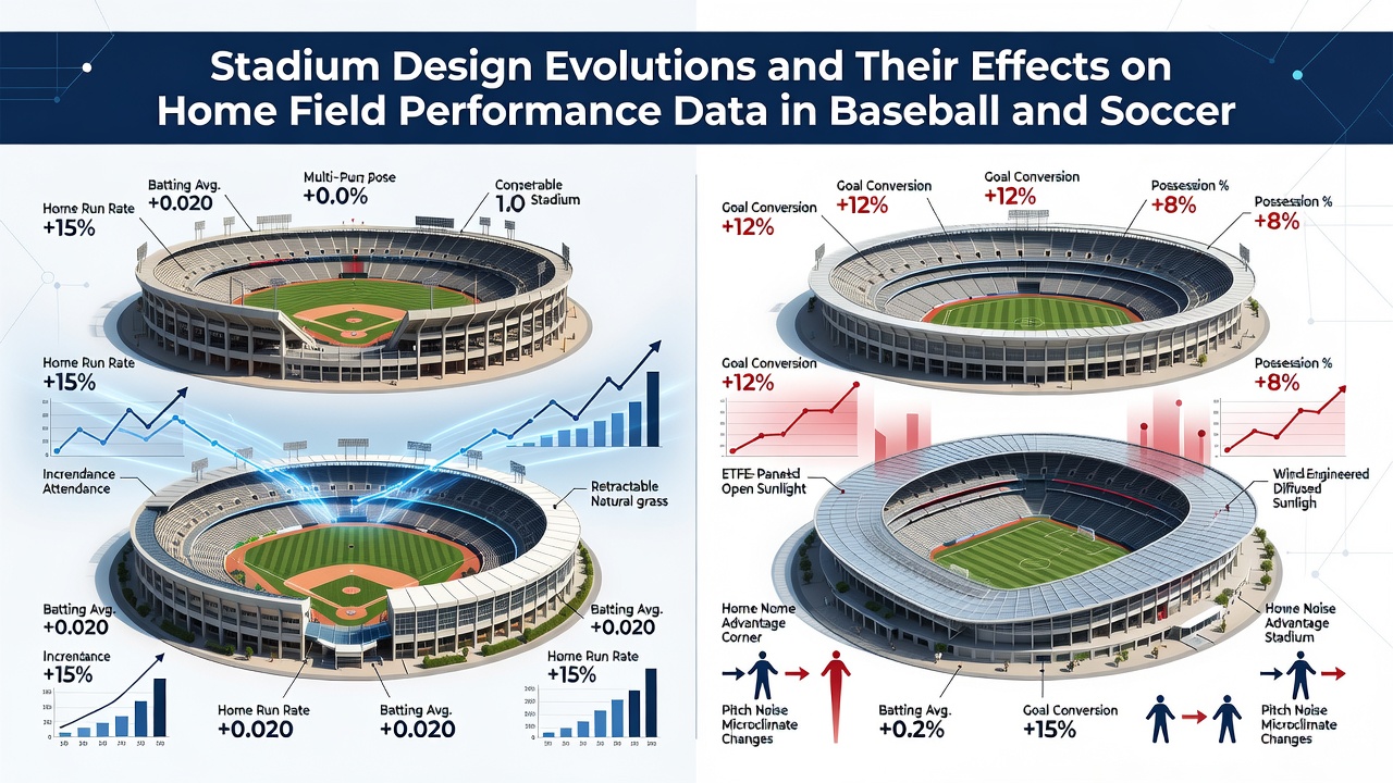 Modern baseball stadium with retractable roof and natural grass field during evening game