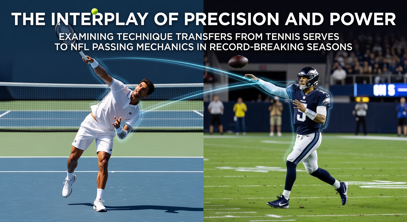 Tennis serve motion compared to NFL quarterback throwing mechanics in action
