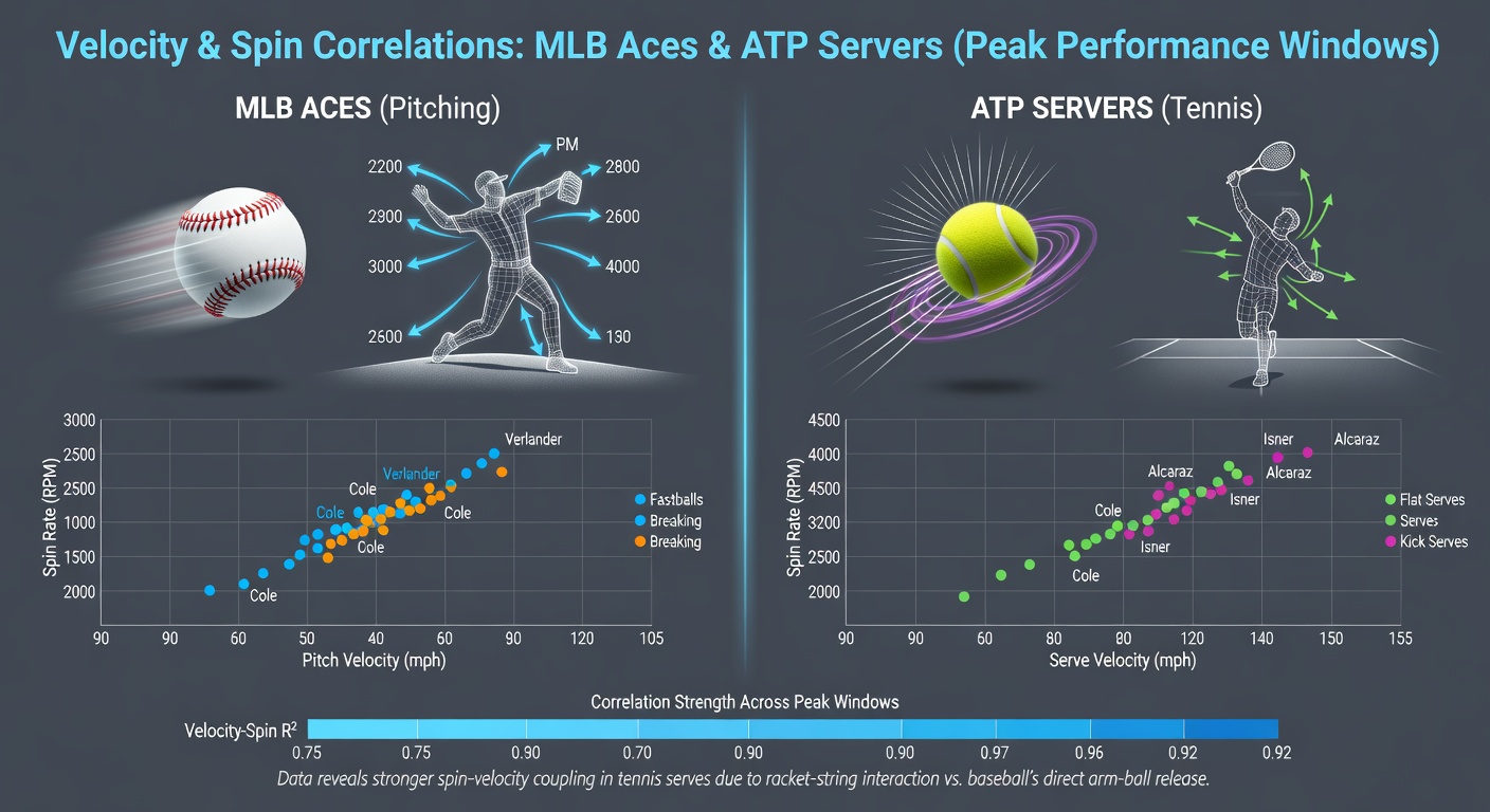 ATP tennis player executing a powerful serve with high spin rate captured in action